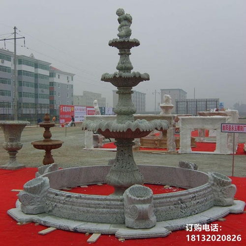 晚霞红喷泉石雕塑 鸡西石头喷泉雕塑定制厂家